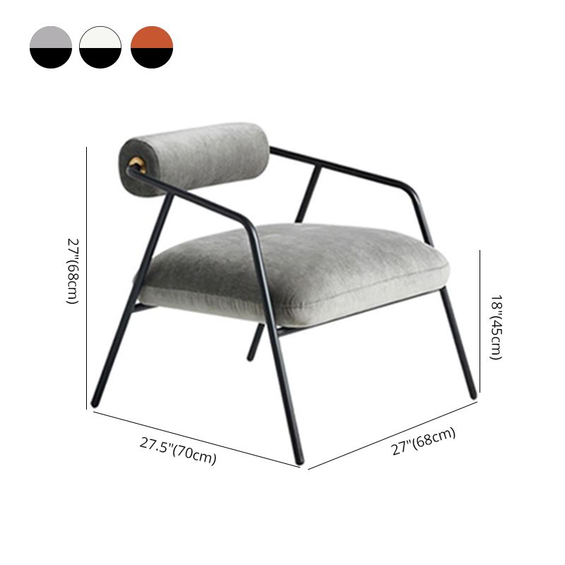 Metal Contemporary Indoor Arm Chair Matte Fabric Open Back Chair Clearhalo ' kitchen&dining_furn' 'Dining Chairs' 'Dining Tables & Seating' 'dining_chair' 'furn' 'furn_dining_chair' 'Furniture' 'furniture_dining_chair' 'Kitchen & Dining Furniture' 'kitchen' 1200x1200_0f105ae3-ba7b-44c1-a668-c53027838b90