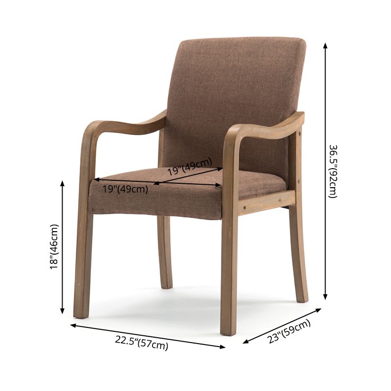 Contemporary Home Arm Chair Solid Back Upholstered Wood Dining Room Chair Clearhalo ' kitchen&dining_furn' 'Dining Chairs' 'Dining Tables & Seating' 'dining_chair' 'furn' 'furn_dining_chair' 'Furniture' 'furniture_dining_chair' 'Kitchen & Dining Furniture' 'kitchen' 1200x1200_0f110aee-4467-45ab-9a5d-0df20fd5c6f4