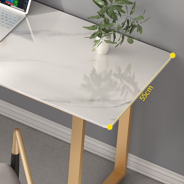 23.62" W Stone Office Desk Modern Sled Base Writing Desk with 1 Shelf Clearhalo 'furn' 'furn_office_desk' 'Furniture' 'Office Desks' 'Office Furniture' 'office_desk' 1200x1200_0f1154b3-b5d5-47ec-a4db-a8a0384dcfcd