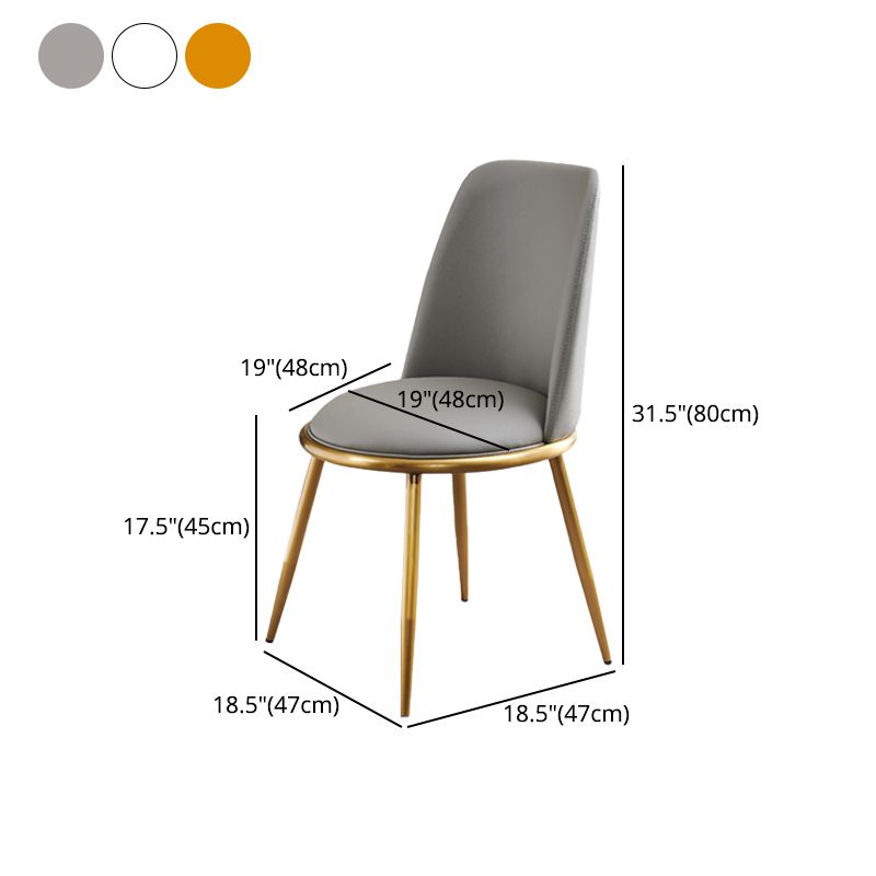 Glam Faux Leather Dining Chair Armless Metal Dining Room Chairs for Home Use Clearhalo ' kitchen&dining_furn' 'Dining Chairs' 'Dining Tables & Seating' 'dining_chair' 'furn' 'furn_dining_chair' 'Furniture' 'furniture_dining_chair' 'Kitchen & Dining Furniture' 'kitchen' 1200x1200_0f117495-894d-41f3-bb0f-8cbb77793879