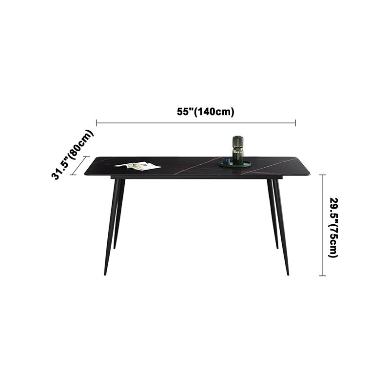 Sintered Stone Industrial Dining Table 4 Legs Base Rectangle Table for Home Clearhalo ' dining_table' 'Dining Tables & Seating' 'Dining Tables' 'furn' 'furn_dining_table' 'Furniture' 'furniture_dining_table' 'Kitchen & Dining Furniture' 'kitchen&dining_furn' 'kitchen' 'kitchen_dining_table' 1200x1200_0f119e9a-372a-4d2c-8378-96c6069164b3