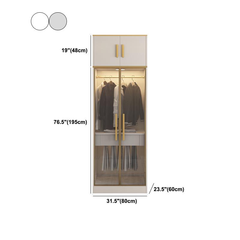 Contemporary Style Wardrobe Wooden Wardrobe Closet with Drawer Clearhalo 'Armoires & Wardrobes' 'armoires_wardrobes' 'Bedroom Furniture' 'furn' 'furn_armoires_wardrobes' 'Furniture' 1200x1200_0f13073b-cc28-40f9-9880-765acd66bcf2