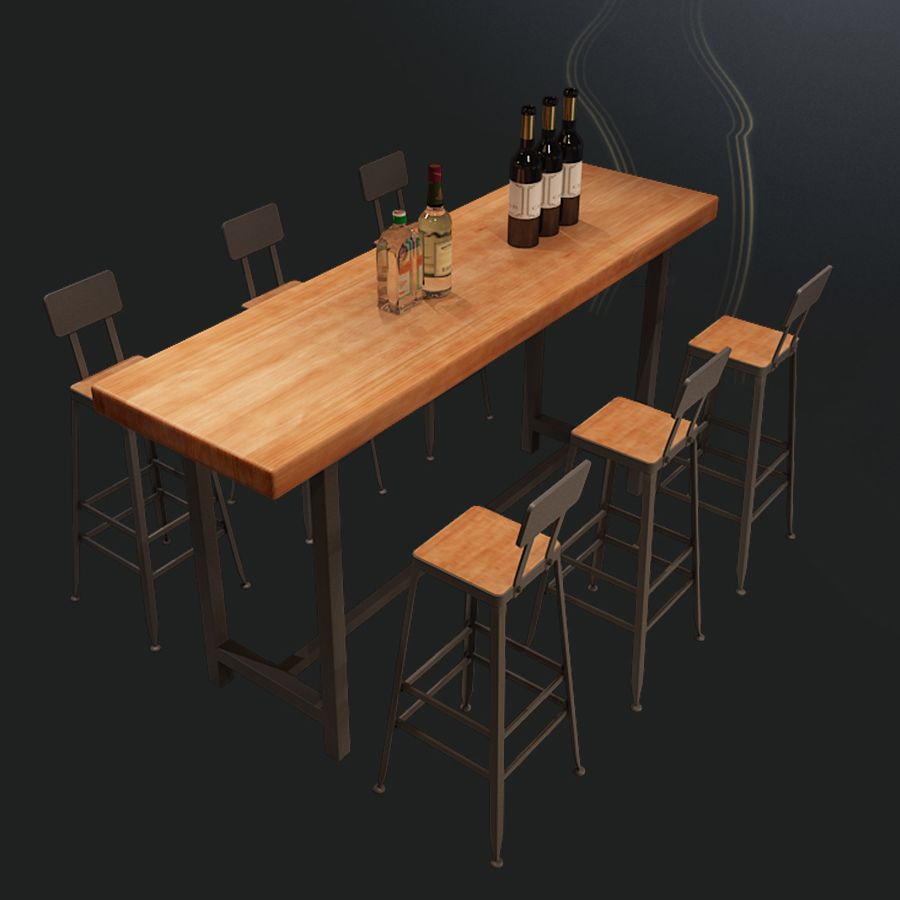 Industrial Style Bar Table Wood Top Counter Table 42-inch Height Table Clearhalo 'Bar Furniture' 'Bar Tables' 'bar_tables' 'furn' 'furn_bar_tables' 'Furniture' 'furniture_bar_tables' 'Kitchen & Dining Furniture' 'kitchen&dining_furn' 'kitchen' 1200x1200_0f137129-bdcf-438f-99f0-290ed9a05b6a