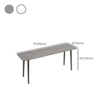 Table de travail à la maison de forme rectangulaire Bureau d'écriture en pierre en gris / blanc