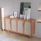 Sidebore di vimini marroni contemporanei Sideboard tavolo a buffet in legno massiccio per soggiorno