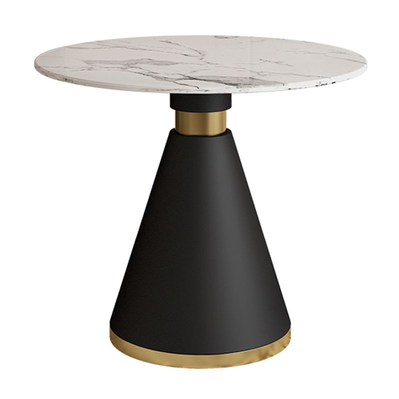 Minimalist Round Sintered Stone Dining Table White Kitchen Dining Table with Pedestal Base Clearhalo ' dining_table' 'Dining Tables & Seating' 'Dining Tables' 'furn' 'furn_dining_table' 'Furniture' 'furniture_dining_table' 'Kitchen & Dining Furniture' 'kitchen&dining_furn' 'kitchen' 'kitchen_dining_table' 1200x1200_0f16f0f5-e686-4ddf-8c28-89160eaedf3c