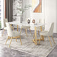 Glam Iron Dinette Set 1/2/3/5/6/7 Pieces Rectangle Dining Table Set with Sintered Stone Clearhalo 'Dining Room Sets' 'Dining Tables & Seating' 'dining_room_set' 'furn' 'furn_dining_room_set' 'Furniture' 'furniture_dining_room_set' 'Kitchen & Dining Furniture' 1200x1200_0f17bea7-2f8e-4c28-878c-e468a0b8e527