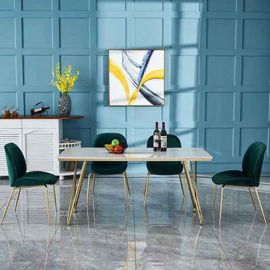 Glam 1/2/5 Pieces Dining Set Stone Top Dining Table with Chairs for Restaurant Clearhalo 'Dining Room Sets' 'Dining Tables & Seating' 'dining_room_set' 'furn' 'furn_dining_room_set' 'Furniture' 'Kitchen & Dining Furniture' 1200x1200_0f18ca34-78f0-48b6-9a5a-d0c95a0d2509