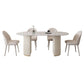 Oval Sintered Stone Dining Table Modern Table in White with Metal Double Pedestal Clearhalo ' dining_table' 'Dining Tables & Seating' 'Dining Tables' 'furn' 'furn_dining_table' 'Furniture' 'furniture_dining_table' 'Kitchen & Dining Furniture' 'kitchen&dining_furn' 'kitchen' 'kitchen_dining_table' 1200x1200_0f18f6da-a5ea-46b1-b21f-3c13a5c9cc25