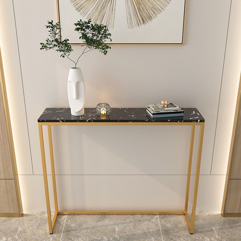 Tavolo accento console rettangolare glam tavolo da divano console di finitura antica in marmo