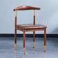 PU Leather Dining Chairs Industrial Open Back Dining Side Chair