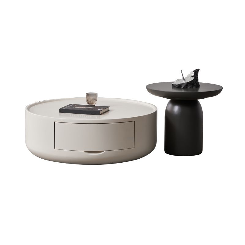 Wood Coffee Cocktail Table Drum Coffee or End Table with Storage Clearhalo 'Coffee & Accent Tables' 'Coffee Tables' 'coffee_tables' 'furn' 'furn_coffee_tables' 'Furniture' 'Living Room Furniture' 1200x1200_0f1da731-9870-455e-a5da-7021a00b704b
