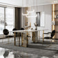 Glam Style Dining Rectangle Table Dining Sintered Stone Table for Home