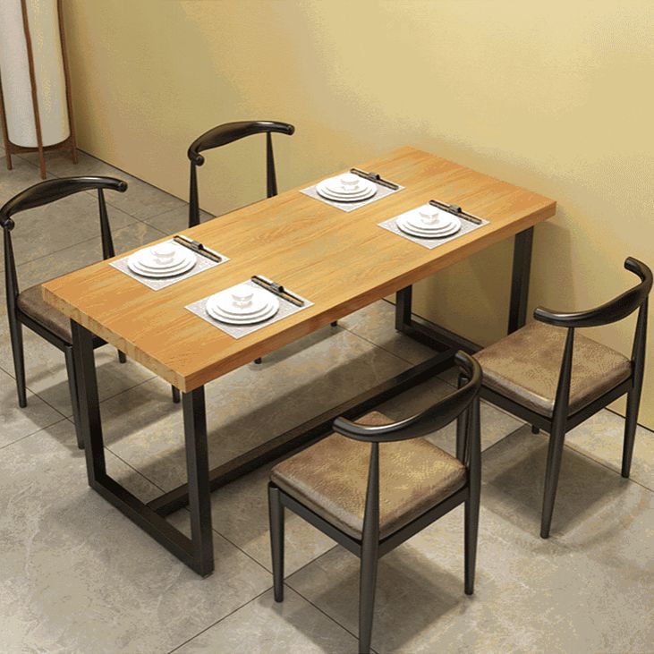 Juego de mesa de madera rectangular industrial 1/2/5 piezas de comedor para cocina