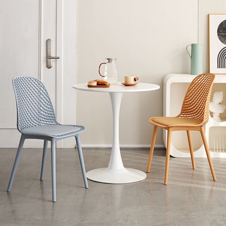 Sillas de comedor de estilo contemporáneo sillas sin brazos con patas de plástico para el hogar