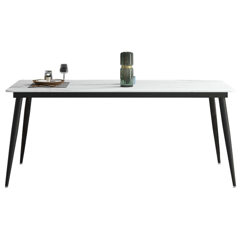 Industrial Sintered Stone Dining Table 4 Legs Metallic Base Rectangle Table for Home Clearhalo ' dining_table' 'Dining Tables & Seating' 'Dining Tables' 'furn' 'furn_dining_table' 'Furniture' 'furniture_dining_table' 'Kitchen & Dining Furniture' 'kitchen&dining_furn' 'kitchen' 'kitchen_dining_table' 1200x1200_0f20e254-ab87-4619-9105-a80d148f8568