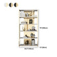 11.81"W 78.74"H Bookshelf Glam Style Open Back Bookcase for Study Room Home Office Clearhalo 'Bookcases' 'furn' 'furn_bookcases' 'Furniture' 'furniture_bookcases' 'kitchen' 'kitchen_bookcases' 'Living Room Furniture' 'Office Furniture' 1200x1200_0f213af1-ad5a-483e-9e58-fadd2d88b80f