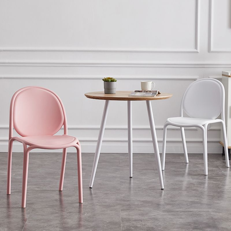 Scandinavian Style Plastic Dining Armless Chair Solid Back Dining Side Chairs Clearhalo ' kitchen&dining_furn' 'Dining Chairs' 'Dining Tables & Seating' 'dining_chair' 'furn' 'furn_dining_chair' 'Furniture' 'furniture_dining_chair' 'Kitchen & Dining Furniture' 'kitchen' 1200x1200_0f217b48-61e6-48ea-9977-dc86902f6063