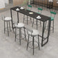Modern Black Iron Bar Dining Table with Stone Top Rectangle Indoor Bistro Table Clearhalo 'Bar Furniture' 'Bar Tables' 'bar_tables' 'furn' 'furn_bar_tables' 'Furniture' 'furniture_bar_tables' 'Kitchen & Dining Furniture' 1200x1200_0f21e53b-2413-432e-82f3-85c7e8d2fc26