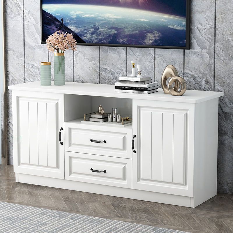 Mueble para TV de 2 puertas de madera estilo escandinavo Consola para TV con estante