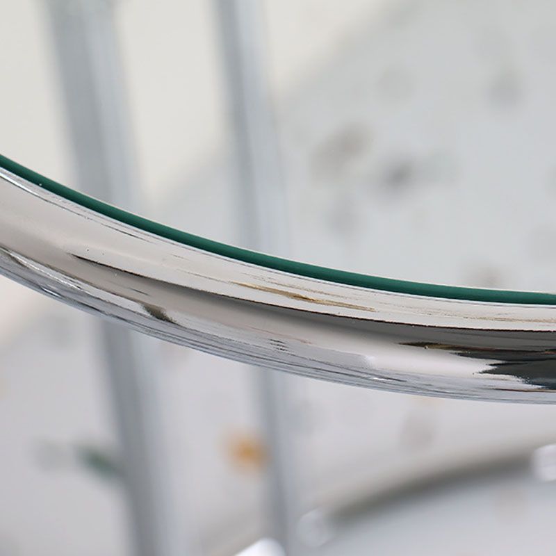 26.4 "丸いガラストップエンドテーブルステンレススチールCサイドテーブル