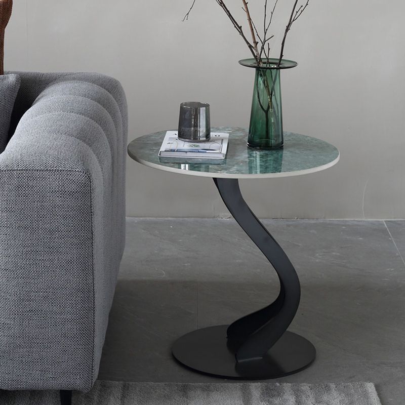 Abstract Stone Side Table Modern Simple Dia 19.69-In End Table