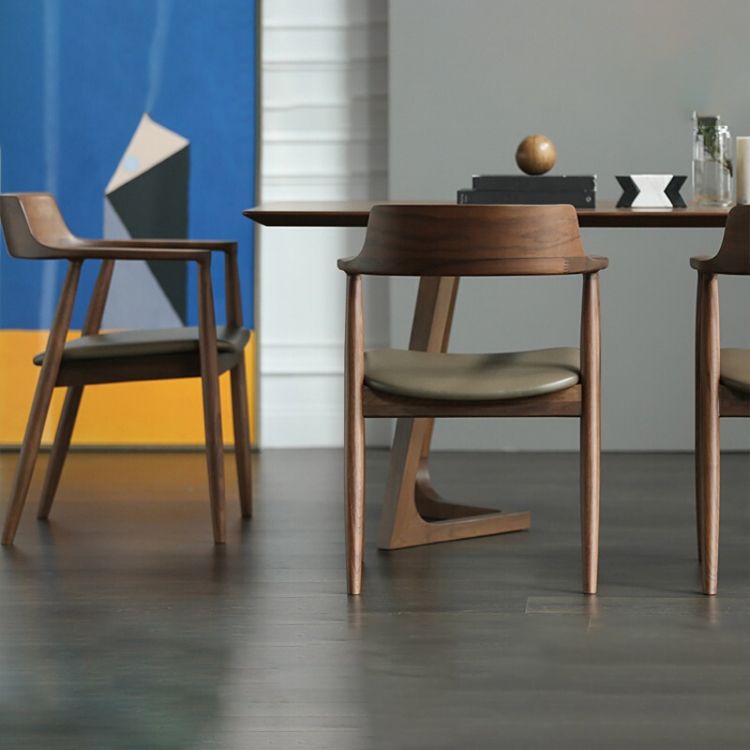 Nordic Style Arm Chair Wood Open Back Dining Side Chair with Upholstered Clearhalo 'Dining Chairs' 'Dining Tables & Seating' 'dining_chair' 'furn' 'furn_dining_chair' 'Furniture' 'furniture_dining_chair' 'Kitchen & Dining Furniture' 1200x1200_0f267397-a323-4c43-87f1-921b678ea5a1