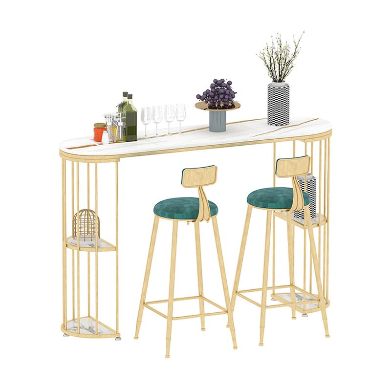 Contemporary Counter Height Dining Table Marble Oval Storage Bistro Table (only table) Clearhalo 'Bar Furniture' 'Bar Tables' 'bar_tables' 'Furniture' 'furniture_bar_tables' 'Kitchen & Dining Furniture' 'kitchen&dining_furn' 'kitchen' 1200x1200_0f2ae74b-1b80-4d20-b93c-10333495ee25