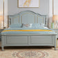 Contemporary Solid Wood Standard Bed with Camelback Headboard