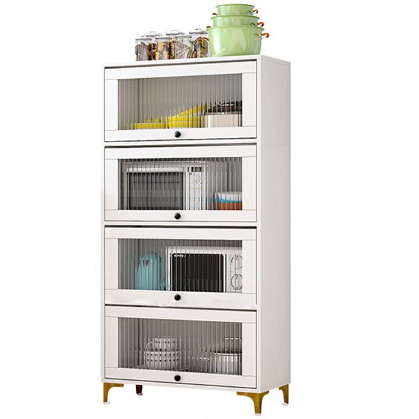 Server di cucina in stile glam porte in vetro temperato server per sala da pranzo