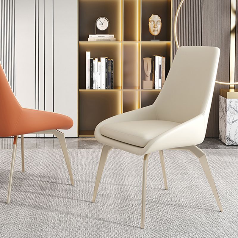 Modern Dining Chair Armless Chairs with Metal Legs for Kitchen Clearhalo 'Dining Chairs' 'Dining Tables & Seating' 'dining_chair' 'furn' 'furn_dining_chair' 'Furniture' 'furniture_dining_chair' 'Kitchen & Dining Furniture' 1200x1200_0f2d1ff2-a962-4df0-80ae-c5cb26b331fa