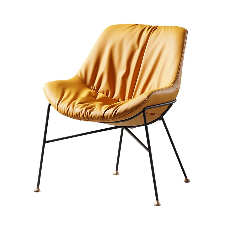 Contemporary Style Leather Chair Armless Chair with Metal Legs for Kitchen Clearhalo ' kitchen&dining_furn' 'Dining Chairs' 'Dining Tables & Seating' 'dining_chair' 'furn' 'furn_dining_chair' 'Furniture' 'furniture_dining_chair' 'Kitchen & Dining Furniture' 'kitchen' 1200x1200_0f2eb769-2e39-48f7-ae23-436411958748