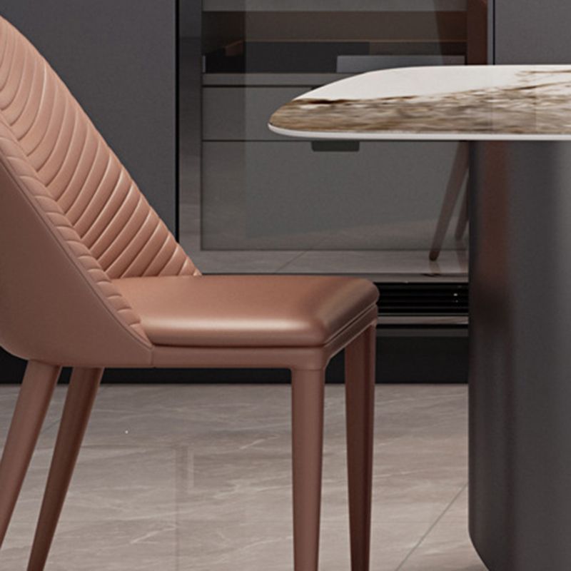 Style moderne 1/4/5/7 Pièces chaises de restauration Ensemble de meubles en pierre rectangulaire en blanc