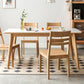 Modern Rectangular White Stone Top Dining Table with 4 Natural Oak Legs Clearhalo 'Dining Tables & Seating' 'Dining Tables' 'dining_table' 'furn' 'furn_dining_table' 'Furniture' 'Kitchen & Dining Furniture' 1200x1200_0f2fc93f-35b8-4aac-a4e0-31a512f7799a