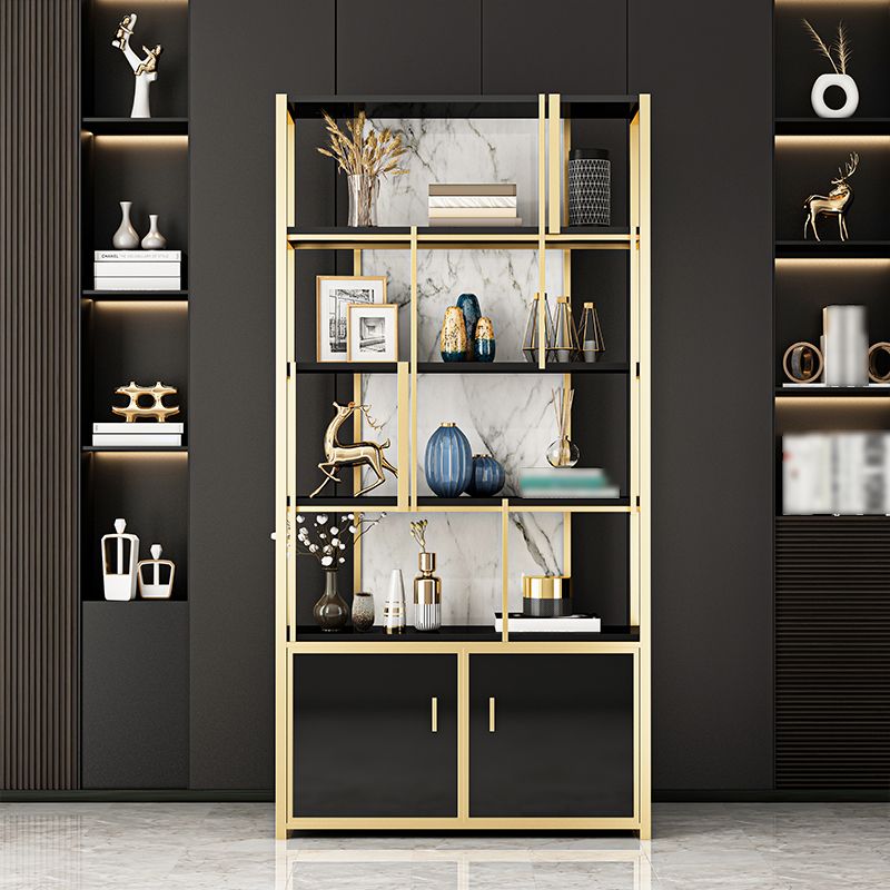 12"W 79"H Bookshelf Glam Style Open Back Bookcase for Study Room Home Office Clearhalo 'Bookcases' 'furn' 'furn_bookcases' 'Furniture' 'furniture_bookcases' 'kitchen' 'kitchen_bookcases' 'Living Room Furniture' 'Office Furniture' 1200x1200_0f30a790-5105-47ab-b8a5-7561f548d7a9