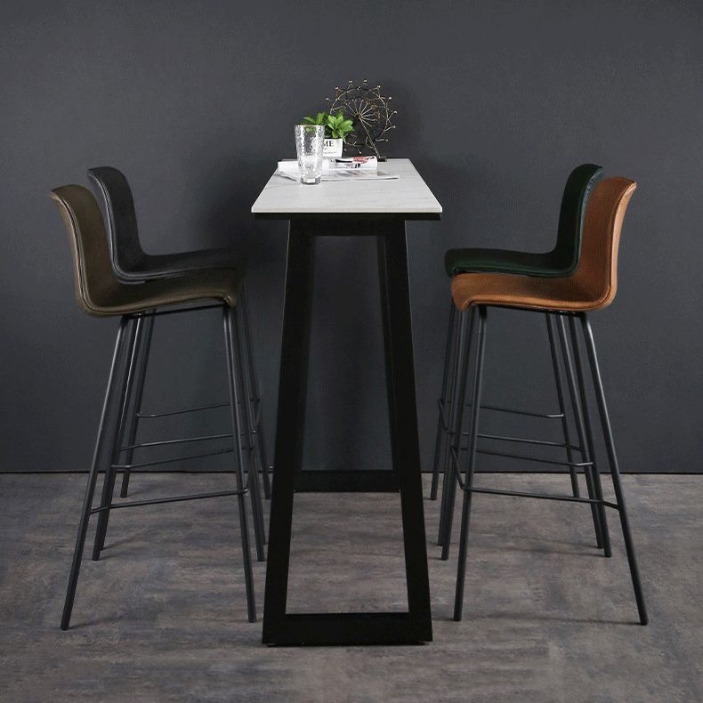 Contemporary Bar Stool Armless Leather Low Back Counter Chair with Footrest and Iron Base Clearhalo 'Bar Furniture' 'Bar Stools' 'bar_stools' 'furn' 'furn_bar_stools' 'furniture_bar_stools' 'Kitchen & Dining Furniture' 'kitchen&dining_furn' 'kitchen' 'kitchen_furn' Furniture' 1200x1200_0f3130aa-4b82-4d4e-9c77-cd839d9129e6