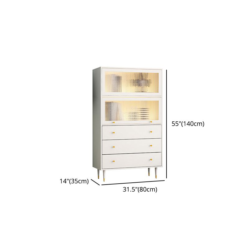 Glam Manufactured Wood Standard Bookcase Vertical Bookcase with Door and Drawers Clearhalo 'Bookcases' 'furn' 'furn_bookcases' 'Furniture' 'furniture_bookcases' 'kitchen' 'kitchen_bookcases' 'Living Room Furniture' 'Office Furniture' 1200x1200_0f315893-2282-4368-bf53-dac2cf1e642d