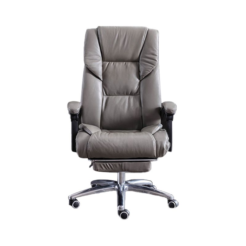 Modern Leather Slide Chair Padded Arms Adjustable Seat Height Office Chair with Wheels Clearhalo 'furn' 'furn_office_chair' 'Furniture' 'Office Chairs' 'Office Furniture' 'office_chair' 1200x1200_0f318c5e-075a-4779-972c-58e883a3ea2a