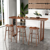 Modern Solid Wood Bar Stool Backless Counter Stool for Restaurant