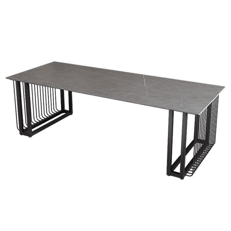 Industrial Sintered Stone Standard Dining Table Kitchen Rectangle Shape Dining Table for Kitchen Clearhalo ' dining_table' 'Dining Tables & Seating' 'Dining Tables' 'furn' 'furn_dining_table' 'Furniture' 'furniture_dining_table' 'Kitchen & Dining Furniture' 'kitchen&dining_furn' 'kitchen' 'kitchen_dining_table' 1200x1200_0f332905-b27d-4b5b-a1f8-2e29a4d90db8