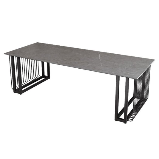 Industrial Sintered Stone Standard Dining Table Kitchen Rectangle Shape Dining Table for Kitchen