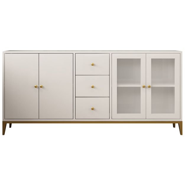 Pine Wood Kitchen Sideboard Cabinet Modern Credenza with Drawer and Storage Clearhalo 'buffet_sideboard' 'Buffets & Sideboards' 'furn' 'furn_buffet_sideboard' 'Furniture' 'furniture_buffet_sideboard' 'Kitchen & Dining Furniture' 1200x1200_0f337b3c-1709-4651-886a-d1941739707b