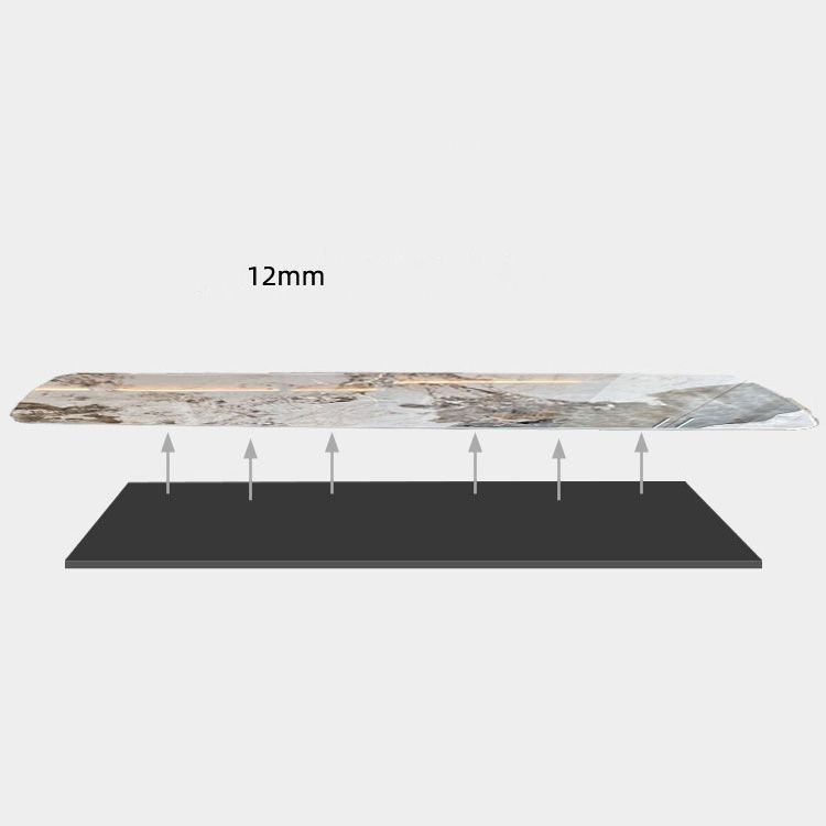 Glam Dinette Table Stone Rectangle Dining Room Table in White Clearhalo 'Dining Tables & Seating' 'Dining Tables' 'dining_table' 'furn' 'furn_dining_table' 'Furniture' 'Kitchen & Dining Furniture' 1200x1200_0f351781-901b-4a2f-8882-5c4f9629167b