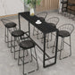 Modern Rectangle Iron Bar Dining Table Stone Top Indoor Bistro Table with Footrest Clearhalo 'Bar Furniture' 'Bar Tables' 'bar_tables' 'furn' 'furn_bar_tables' 'Furniture' 'furniture_bar_tables' 'Kitchen & Dining Furniture' 1200x1200_0f3614c5-28ac-4ee1-9706-de94bed9adb2