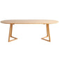 Solid Wood Contemporary Oval Table Pine Wood Top Table with Sled Base