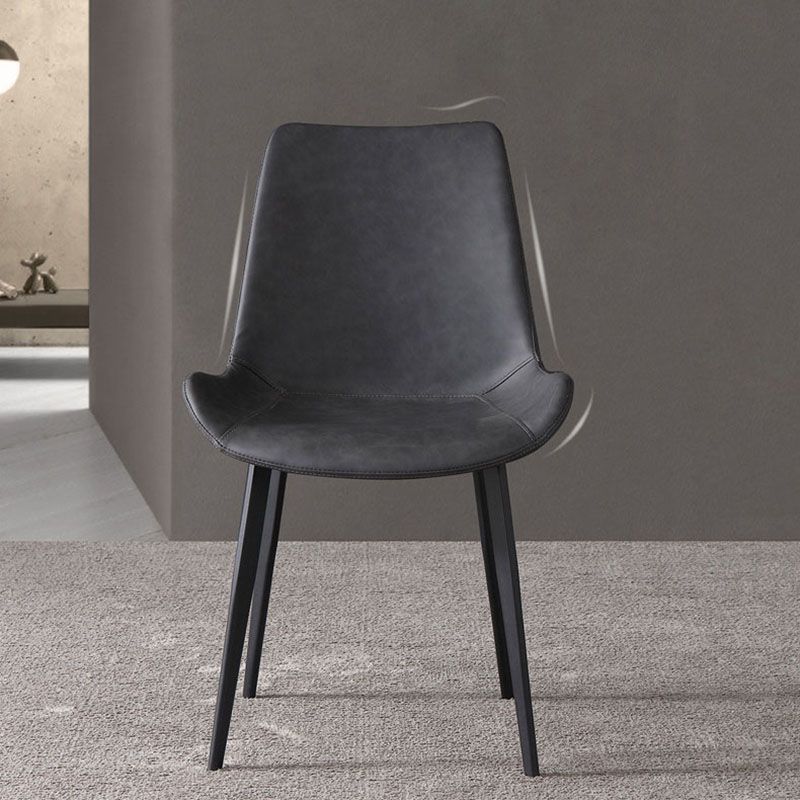 Indoor Industrial Arm Chair Solid Back Metal Upholstered Dining Room Chair (Set of 2) Clearhalo ' kitchen&dining_furn' 'Dining Chairs' 'Dining Tables & Seating' 'dining_chair' 'furn' 'furn_dining_chair' 'Furniture' 'furniture_dining_chair' 'Kitchen & Dining Furniture' 'kitchen' 1200x1200_0f3666a9-53a1-43cd-b0e7-481d0c030a8e