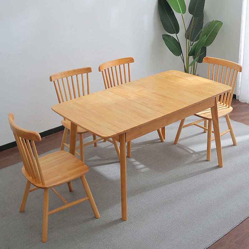 Modern Dining Table Extendable Solid Wood Dining Table for Dining Room