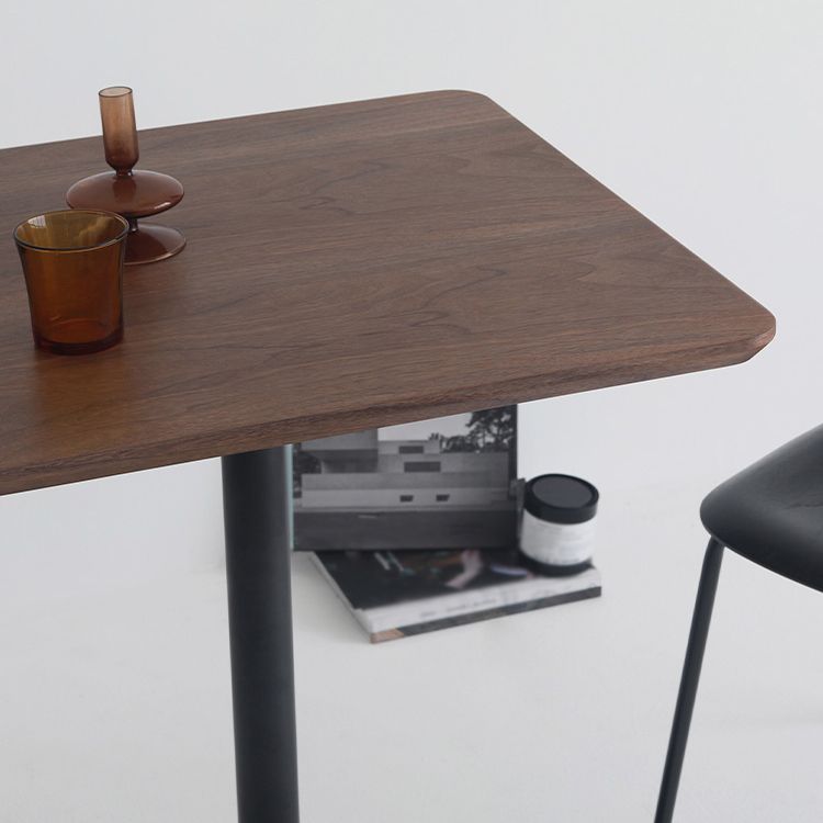 Metal Industrial Square Dining Table Solid Wood Top Indoor Table with Pedestal Base Clearhalo ' dining_table' 'Dining Tables & Seating' 'Dining Tables' 'furn' 'furn_dining_table' 'Furniture' 'furniture_dining_table' 'Kitchen & Dining Furniture' 'kitchen&dining_furn' 'kitchen' 'kitchen_dining_table' 1200x1200_0f36ce68-f5fa-4151-a629-b94ffe76f724