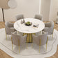 Nordic Round Stone Dining Table 1/7 Pieces Dining Set for Cafe