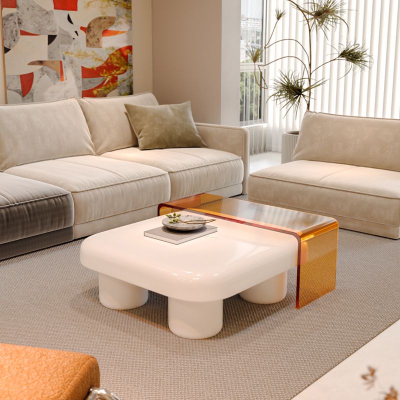 Tavolino contemporaneo a 2 nidificazione set quadrato a 4 gambe tavolo da cocktail